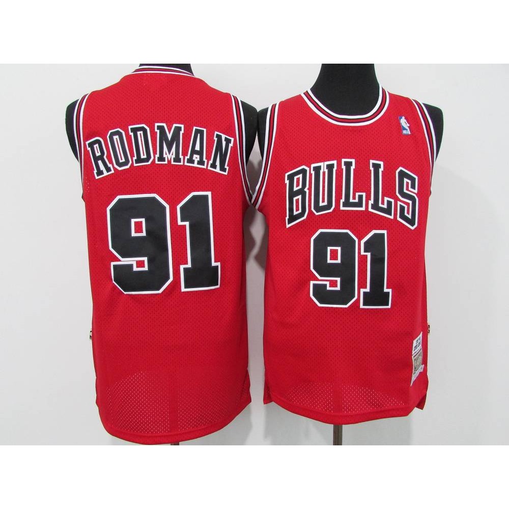 Camiseta Dennis Rodman #91 Chicago Bulls Icon Clásico Rojo