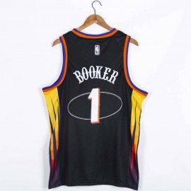 Camiseta Devin Booker #1 Phoenix Suns 2022 Edición 75 Aniversario Negro Camiseta Devin Booker #1 Phoenix Suns 2022 Edición 75 Aniversario Negro