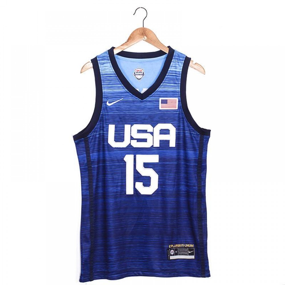 Camiseta Devin Booker #15 USA 2021 Edición Olímpica Azul Camiseta Devin Booker #15 USA 2021 Edición Olímpica Azul