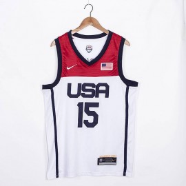 Camiseta Devin Booker #15 USA 2021 Edición Olímpica Blanco Camiseta Devin Booker #15 USA 2021 Edición Olímpica Blanco