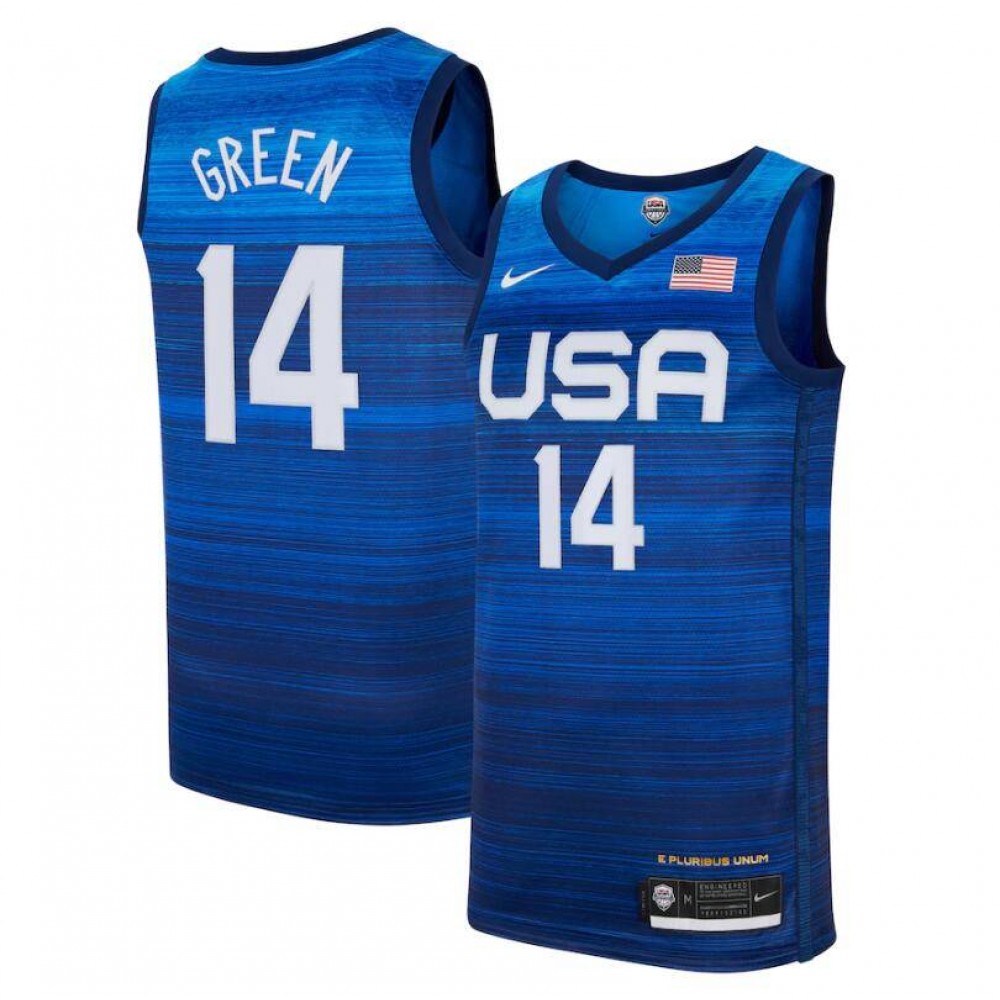 Camiseta Draymond Green #14 USA 2021 Edición Olímpica Azul Camiseta Draymond Green #14 USA 2021 Edición Olímpica Azul