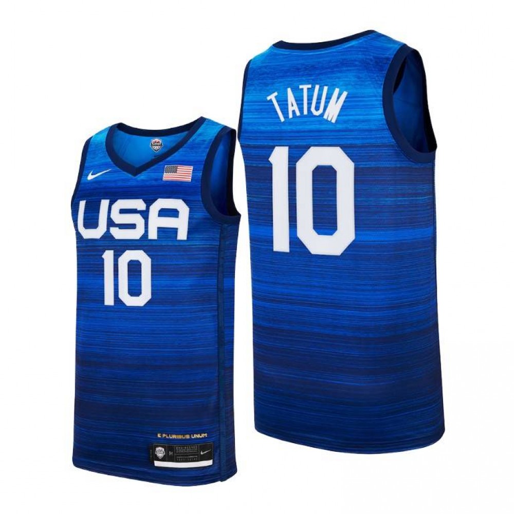 Camiseta Jayson Tatum #10 USA 2021 Edición Olímpica Azul Camiseta Jayson Tatum #10 USA 2021 Edición Olímpica Azul