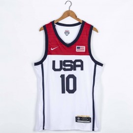 Camiseta Jayson Tatum #10 USA 2021 Edición Olímpica Blanco Camiseta Jayson Tatum #10 USA 2021 Edición Olímpica Blanco