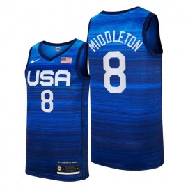 Camiseta Khristian Middleton #8 USA 2021 Edición Olímpica Azul