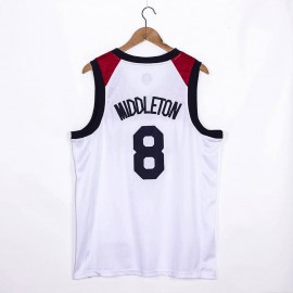 Camiseta Khristian Middleton #8 USA 2021 Edición Olímpica Blanco Camiseta Khristian Middleton #8 USA 2021 Edición Olímpica Blanco