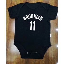 Camiseta Kyrie Irving #11 Brooklyn Nets Negro Bebe