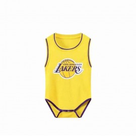 Camiseta LeBron James #23 Los Angeles Lakers Amarillo Bebe