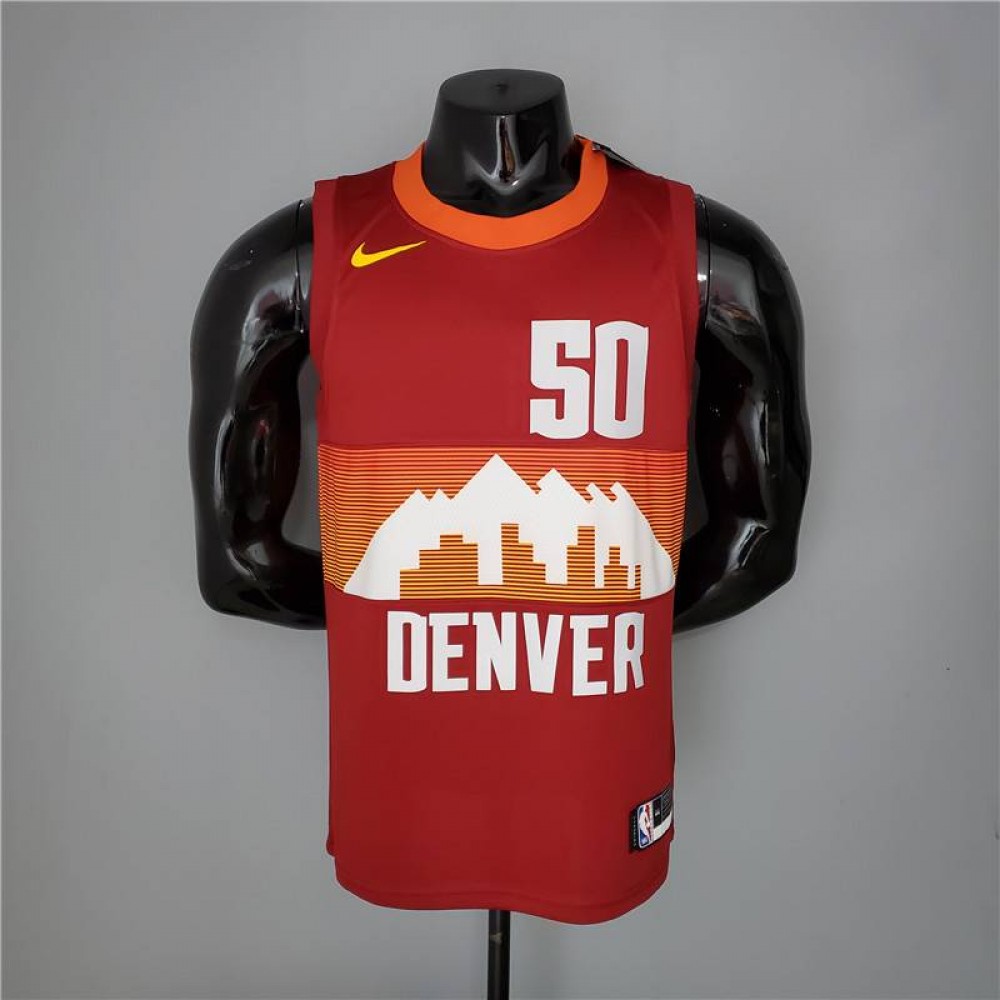 Camiseta Aaron Gordon #50 Denver Nuggets 2021 City Edition Rojo Camiseta Aaron Gordon #50 Denver Nuggets 2021 City Edition Rojo