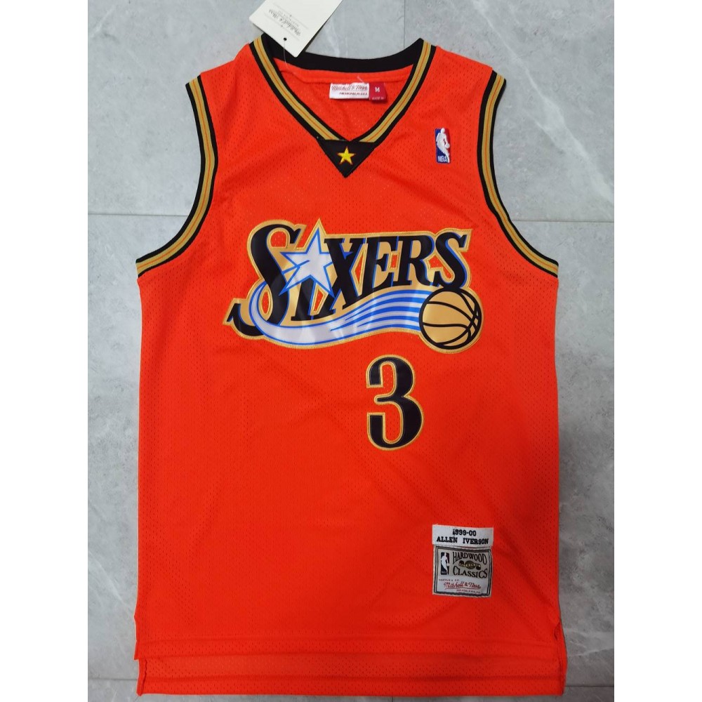 Camiseta Allen Iverson #3 Philadelphia 76ers Clásico Edition Naranja