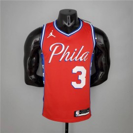 Camiseta Allen Iverson #3 Philadelphia 76ers Jordan Themed Rojo