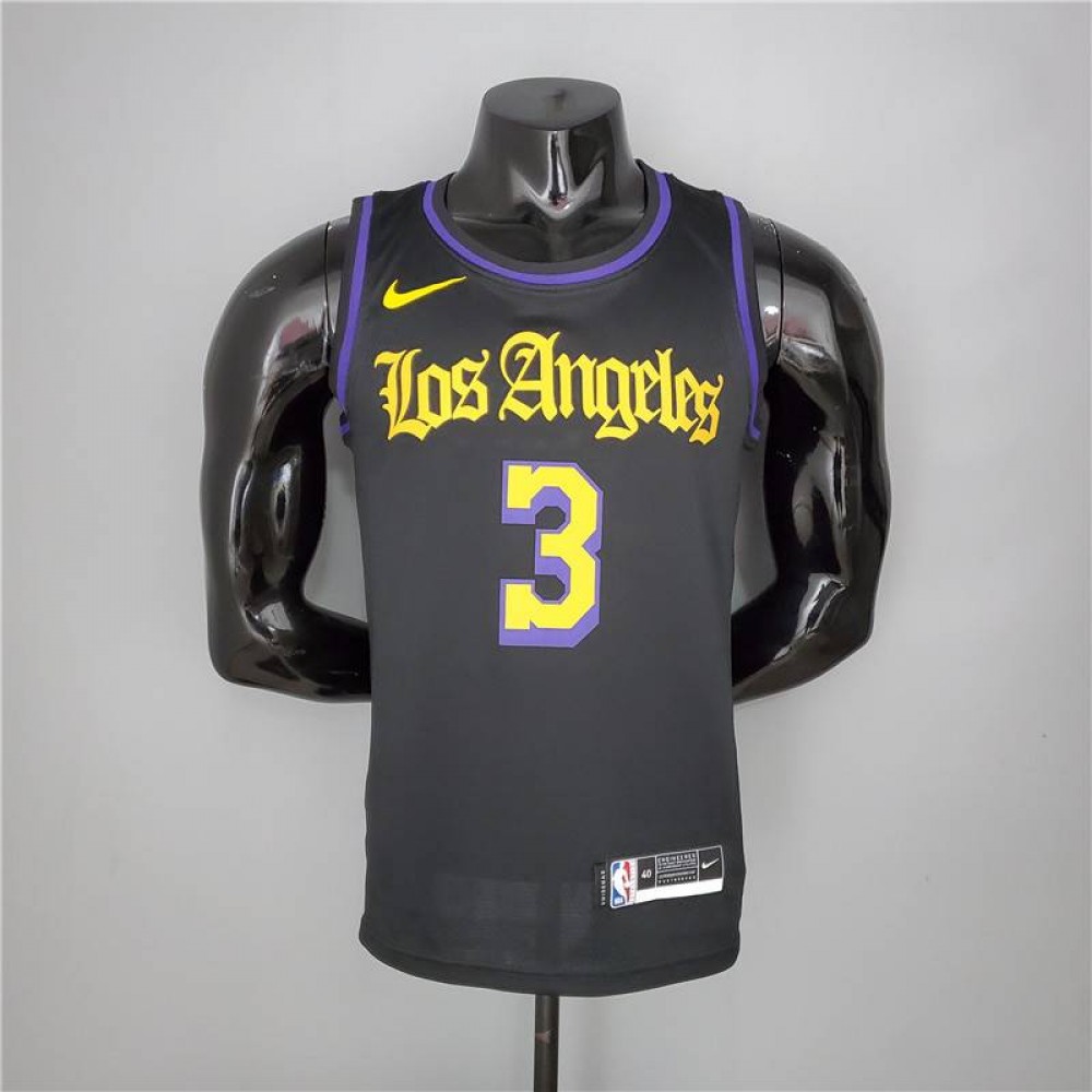 Camiseta Anthony Davis #3 Los Angeles Lakers Latin Negro Camiseta Anthony Davis #3 Los Angeles Lakers Latin Negro