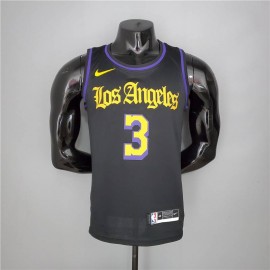 Camiseta Anthony Davis #3 Los Angeles Lakers Latin Negro