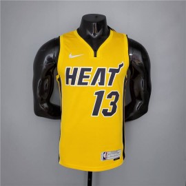 Camiseta Bam Adebayo #13 Miami Heat 2021 Earned Edition Amarillo