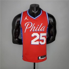 Camiseta Ben Simmons #25 Philadelphia 76ers Jordan Themed Rojo