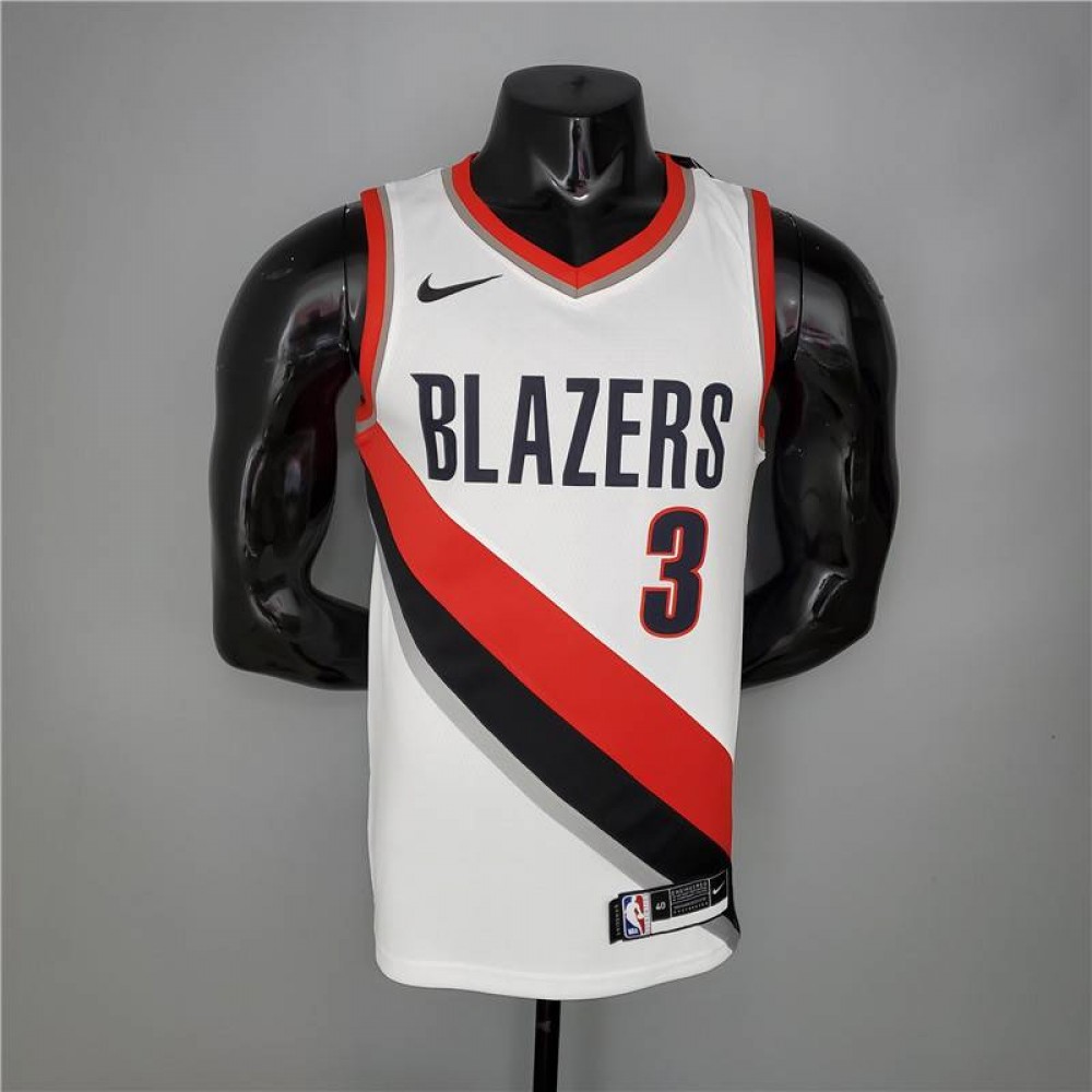 Camiseta C.J. McCollum #3 Portland Trail Blazers 2021 Blanco