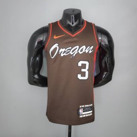 Camiseta C.J. McCollum #3 Portland Trail Blazers 2021 City Edition Marrón