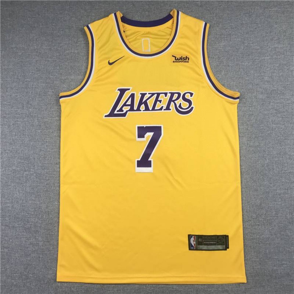 Camiseta Carmelo Anthony #7 Los Angeles Lakers Clásico Edition Cuello Redondo Amarillo