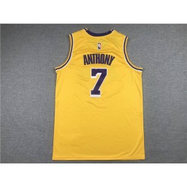 Camiseta Carmelo Anthony #7 Los Angeles Lakers Clásico Edition Cuello Redondo Amarillo
