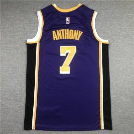 Camiseta Carmelo Anthony #7 Los Angeles Lakers Clásico Edition Cuello Redondo Púrpura Camiseta Carmelo Anthony #7 Los Angeles Lakers Clásico Edition Cuello Redondo Púrpura