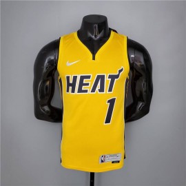 Camiseta Chris Bosh #1 Miami Heat 2021 Earned Edition Amarillo