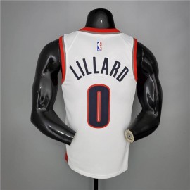 Camiseta Damian Lillard #0 Portland Trail Blazers 2021 Blanco
