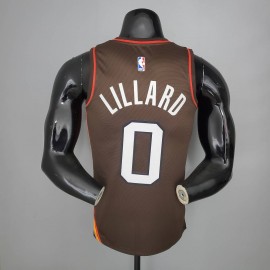 Camiseta Damian Lillard #0 Portland Trail Blazers 2021 City Edition Marrón