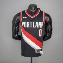Camiseta Damian Lillard #0 Portland Trail Blazers 2021 Negro