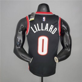 Camiseta Damian Lillard #0 Portland Trail Blazers 2021 Negro