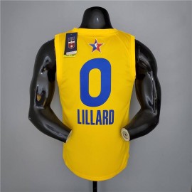 Camiseta Damian Lillard #0 All-Star 2021 Amarillo Camiseta Damian Lillard #0 All-Star 2021 Amarillo