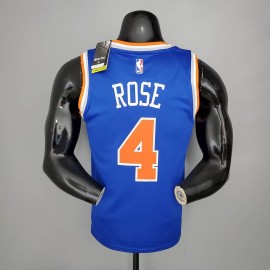 Camiseta Derrick Rose #4 New York Knicks 2021 Azul Camiseta Derrick Rose #4 New York Knicks 2021 Azul