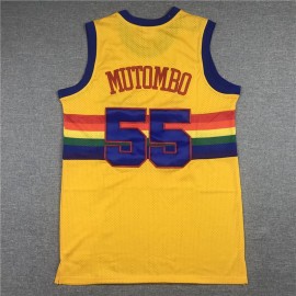 Camiseta Dikembe Mutombo #55 Denver Nuggets Clásico Edition Amarillo Camiseta Dikembe Mutombo #55 Denver Nuggets Clásico Edition Amarillo