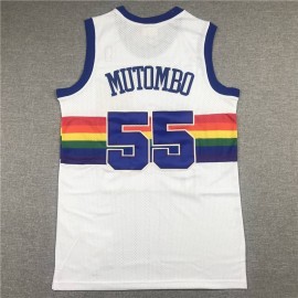 Camiseta Dikembe Mutombo #55 Denver Nuggets Clásico Edition Blanco Camiseta Dikembe Mutombo #55 Denver Nuggets Clásico Edition Blanco