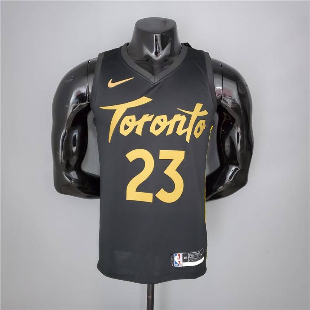 Camiseta Fred VanVleet #23 Toronto Raptors 2021 Negro/Oro