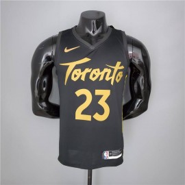 Camiseta Fred VanVleet #23 Toronto Raptors 2021 Negro/Oro