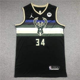 Camiseta Giannis Antetokounmpo #34 Milwaukee Bucks City Edition Icon Nuevo Negro