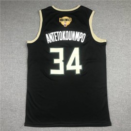 Camiseta Giannis Antetokounmpo #34 Milwaukee Bucks City Edition Negro Edición Final  Camiseta Giannis Antetokounmpo #34 Milwaukee Bucks City Edition Negro Edición Final