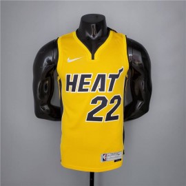 Camiseta Jimmy Butler #22 Miami Heat 2021 Earned Edition Amarillo