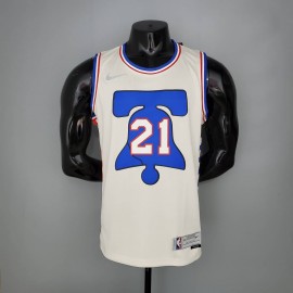 Camiseta Joel Embiid #21 Philadelphia 76ers 2021 Earned Edition Blanco
