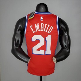 Camiseta Joel Embiid #21 Philadelphia 76ers Jordan Themed Rojo Camiseta Joel Embiid #21 Philadelphia 76ers Jordan Themed Rojo