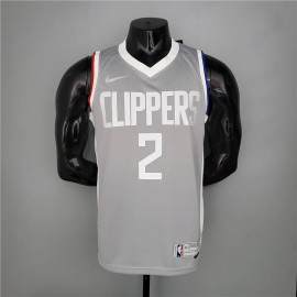 Camiseta Kawhi Leonard #2 Los Angeles Clippers Earned Edition Gris