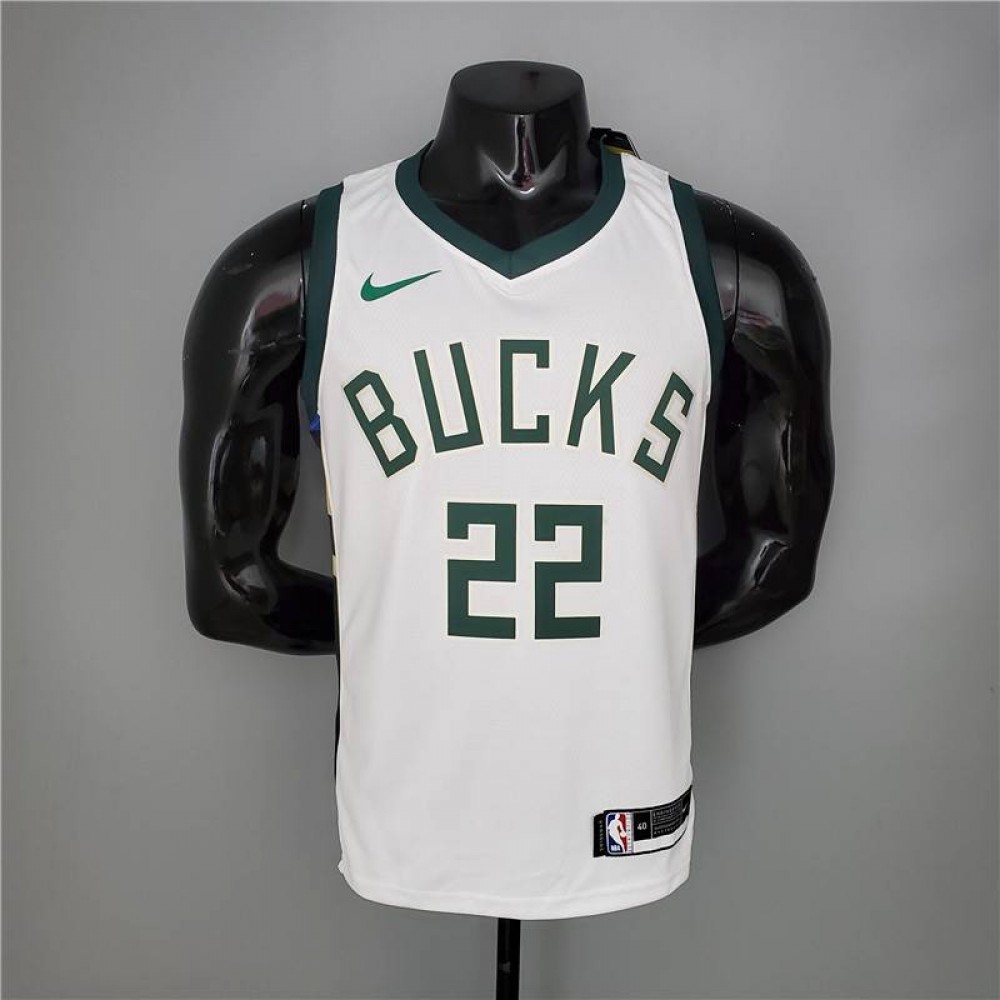 Camiseta Khris Middleton #22 Milwaukee Bucks 2021 Blanco Camiseta Khris Middleton #22 Milwaukee Bucks 2021 Blanco