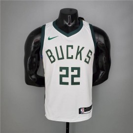 Camiseta Khris Middleton #22 Milwaukee Bucks 2021 Blanco