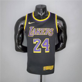 Camiseta Kobe Bryant #24 Los Angeles Lakers 2021 Earned Edition Negro