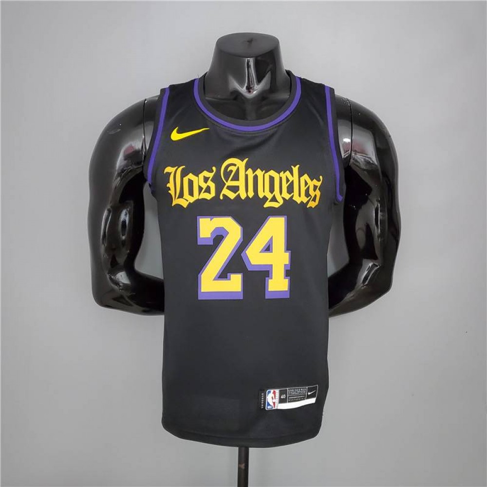 Camiseta Kobe Bryant #24 Los Angeles Lakers Latin Negro Camiseta Kobe Bryant #24 Los Angeles Lakers Latin Negro