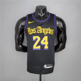 Camiseta Kobe Bryant #24 Los Angeles Lakers Latin Negro