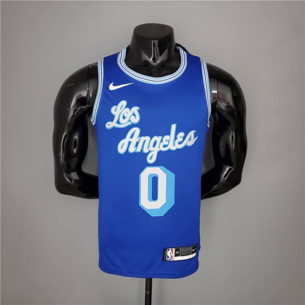 Camiseta Kyle Kuzma #0 Los Angeles Lakers 2021 Clásico Edition Azul Camiseta Kyle Kuzma #0 Los Angeles Lakers 2021 Clásico Edition Azul