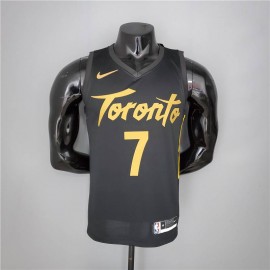 Camiseta Kyle Lowry #7 Toronto Raptors 2021 Negro/Oro