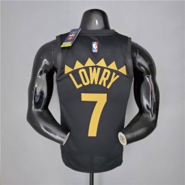 Camiseta Kyle Lowry #7 Toronto Raptors 2021 Negro/Oro Camiseta Kyle Lowry #7 Toronto Raptors 2021 Negro/Oro