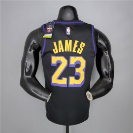 Camiseta LeBron James #23 Los Angeles Lakers Latin Negro Camiseta LeBron James #23 Los Angeles Lakers Latin Negro