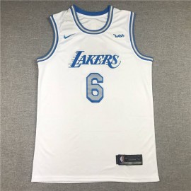 Camiseta LeBron James #6 Los Angeles Lakers City Edition Blanco